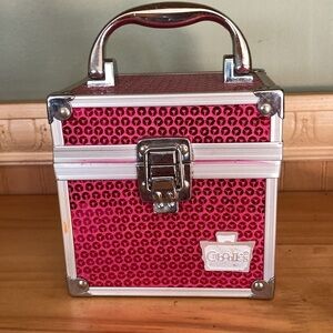Caboodles hot pink sequined makeup case